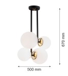 Lampy wiszące - Argon MORITZ lampa wisząca 4 pł. 4x15W (max) opal mat czarny struktura 1739 - product 6