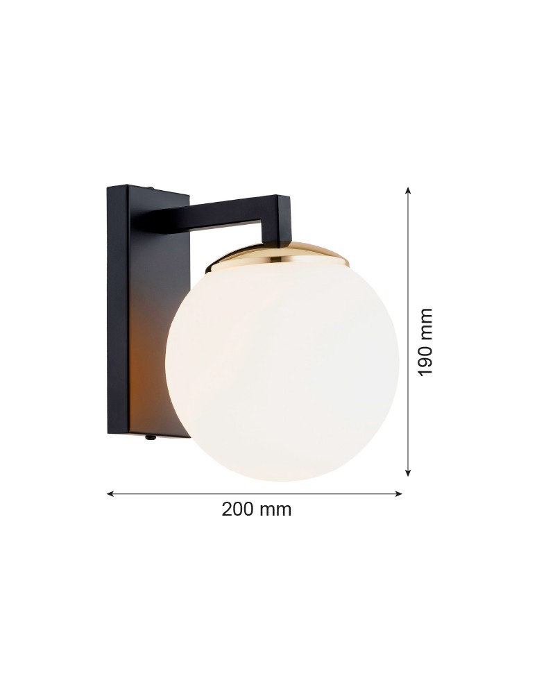 Argon MORITZ kiniet 1 pł. 1x15W (max) opal mat czarny struktura 4771