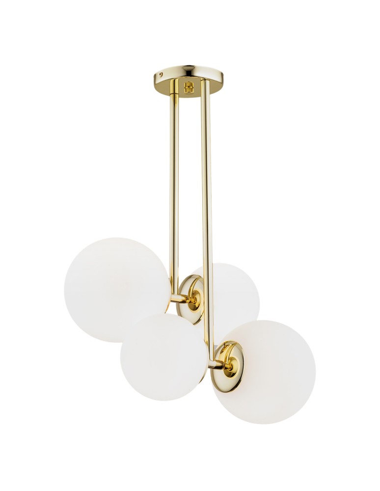 Argon MORITZ lampa wisząca 4 pł. 4x15W (max) opal mat mosiądz 1743 Argon MORITZ lampa wisząca 4 pł. 4x15W (max) opal mat mosiądz 1743