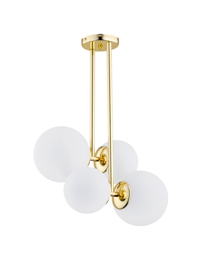 Argon MORITZ lampa wisząca 4 pł. 4x15W (max) opal mat mosiądz 1743 Argon MORITZ lampa wisząca 4 pł. 4x15W (max) opal mat mosiądz 1743
