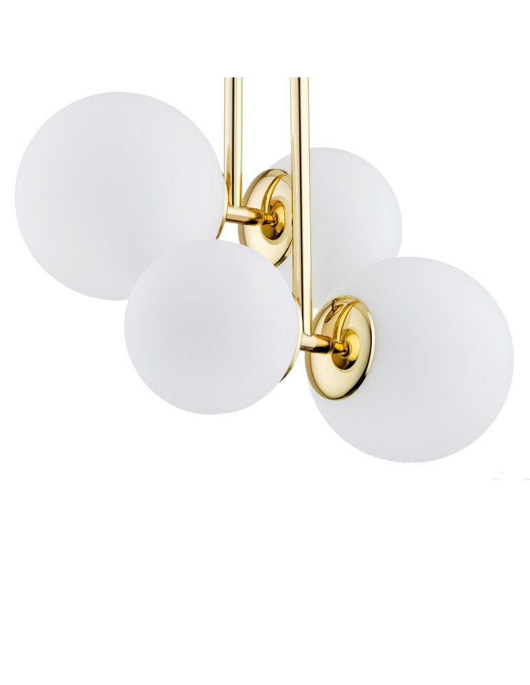 Argon MORITZ lampa wisząca 4 pł. 4x15W (max) opal mat mosiądz 1743 Argon MORITZ lampa wisząca 4 pł. 4x15W (max) opal mat mosiądz 1743