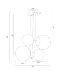 Argon MORITZ lampa wisząca 4 pł. 4x15W (max) opal mat mosiądz 1743 Argon MORITZ lampa wisząca 4 pł. 4x15W (max) opal mat mosiądz 1743