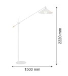 Argon NASHVILLE lampa podłogowa 1 pł. 1x15W (max) biały struktura elementy mosiądzowane 4731 Argon NASHVILLE lampa podłogowa 1 pł. 1x15W (max) biały struktura elementy mosiądzowane 4731