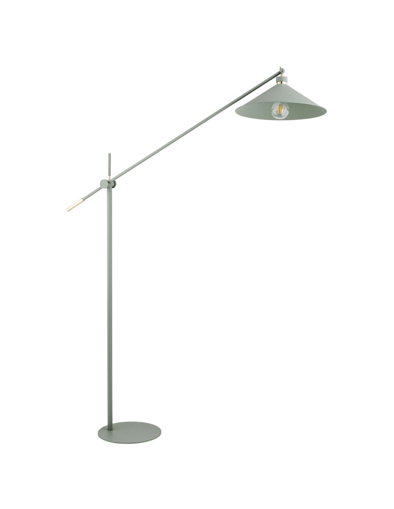 Argon NASHVILLE lampa podłogowa 1 pł. 1x15W (max) szałwia struktura elementy mosiądzowane 4733