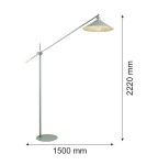 Lampy podłogowe łamane - Argon NASHVILLE lampa podłogowa 1 pł. 1x15W (max) szałwia struktura elementy mosiądzowane 4733 - product 6