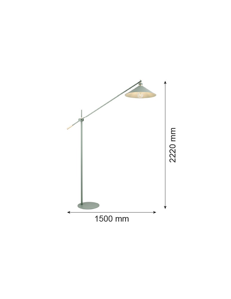 Argon NASHVILLE lampa podłogowa 1 pł. 1x15W (max) szałwia struktura elementy mosiądzowane 4733