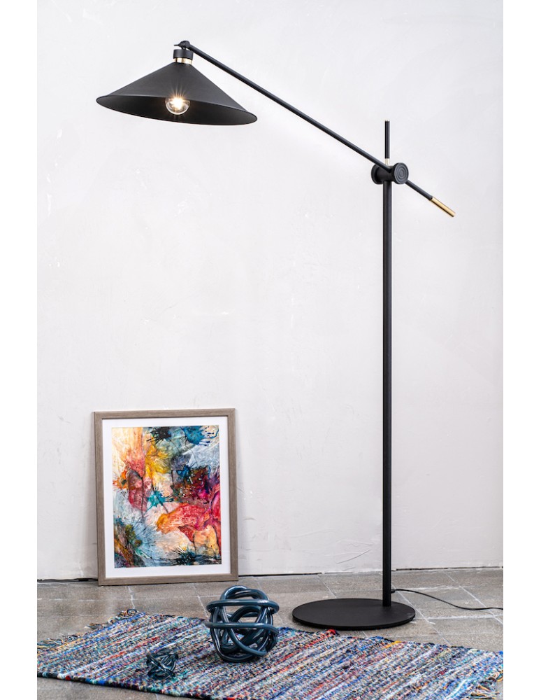 Argon NASHVILLE lampa podłogowa 1 pł. 1x15W (max) czarny struktura elementy mosiądzowane 4732 Argon NASHVILLE lampa podłogowa 1 pł. 1x15W (max) czarny struktura elementy mosiądzowane 4732