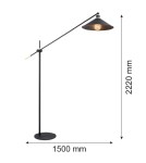 Argon NASHVILLE lampa podłogowa 1 pł. 1x15W (max) czarny struktura elementy mosiądzowane 4732 Argon NASHVILLE lampa podłogowa 1 pł. 1x15W (max) czarny struktura elementy mosiądzowane 4732