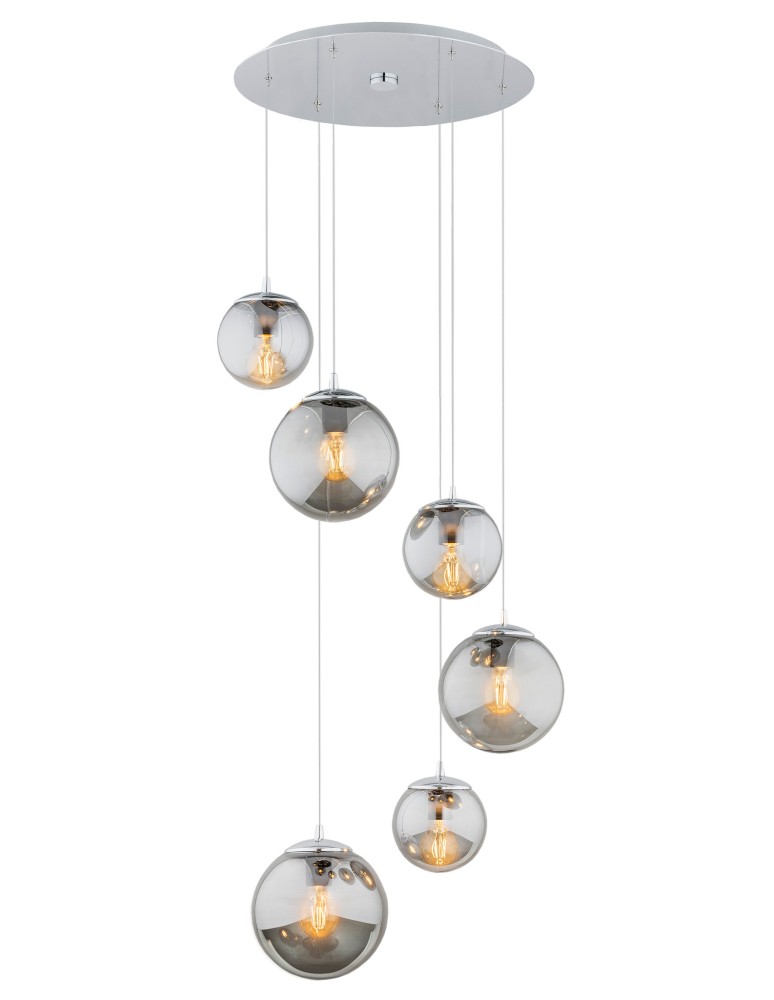 Argon OPTICA lampa wisząca 6 pł. na okrągłej podsufitce 6x15W (max) lister grafit chrom 2529 Argon OPTICA lampa wisząca 6 pł. na okrągłej podsufitce 6x15W (max) lister grafit chrom 2529