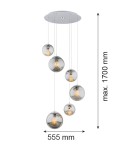 Argon OPTICA lampa wisząca 6 pł. na okrągłej podsufitce 6x15W (max) lister grafit chrom 2529 Argon OPTICA lampa wisząca 6 pł. na okrągłej podsufitce 6x15W (max) lister grafit chrom 2529