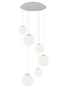 Argon OPTICA lampa wisząca 6 pł. na okrągłej podsufitce 6x15W (max) opal chrom 2530