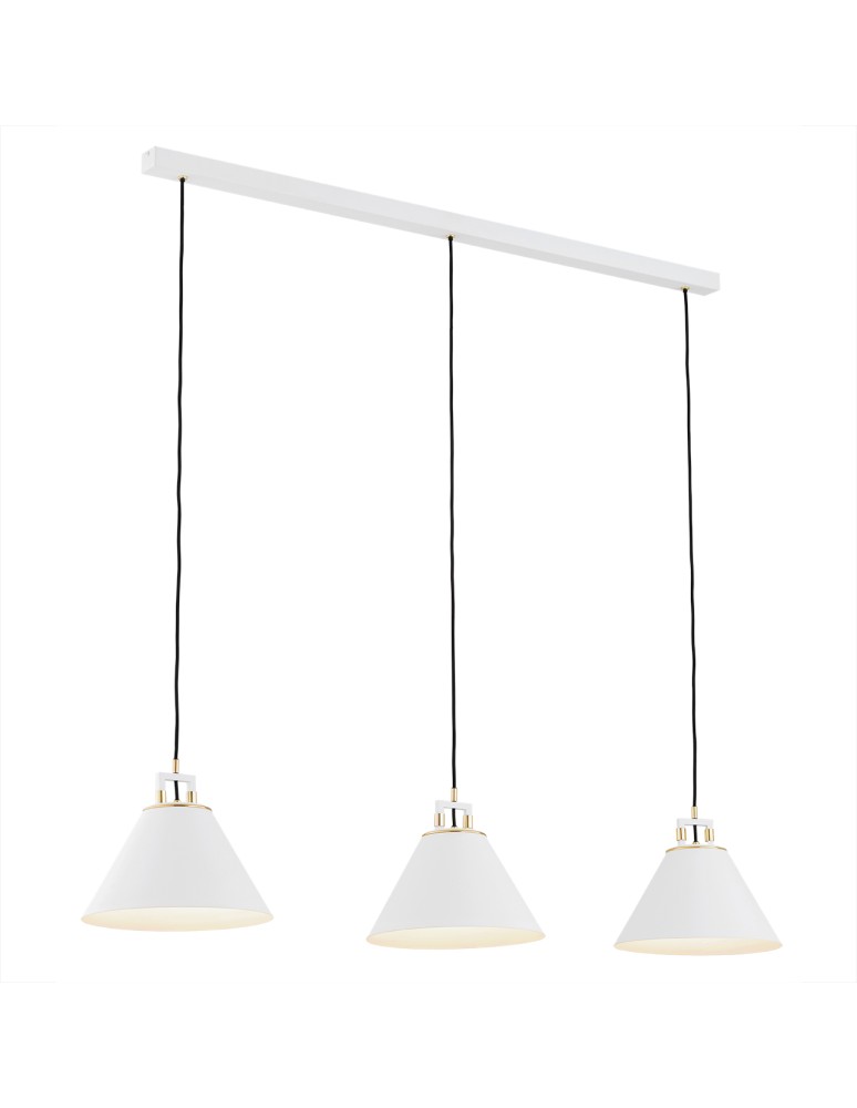 Argon ORTE lampa wisząca 3 pł. 3x15W (max) biały struktura elementy mosiądzowane 6173 Argon ORTE lampa wisząca 3 pł. 3x15W (max) biały struktura elementy mosiądzowane 6173