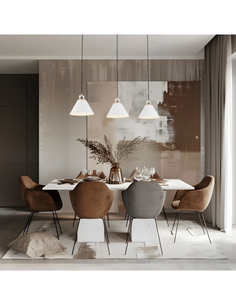 Argon ORTE lampa wisząca 3 pł. 3x15W (max) biały struktura elementy mosiądzowane 6173 Argon ORTE lampa wisząca 3 pł. 3x15W (max) biały struktura elementy mosiądzowane 6173