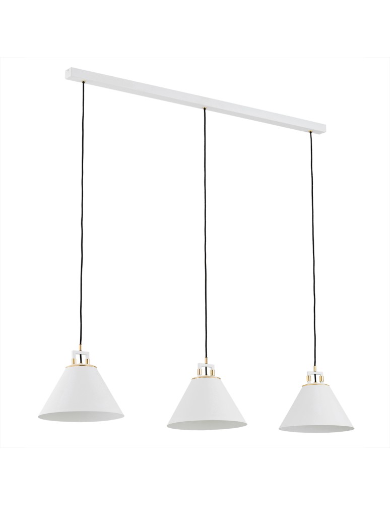 Argon ORTE lampa wisząca 3 pł. 3x15W (max) biały struktura elementy mosiądzowane 6173 Argon ORTE lampa wisząca 3 pł. 3x15W (max) biały struktura elementy mosiądzowane 6173