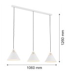 Argon ORTE lampa wisząca 3 pł. 3x15W (max) biały struktura elementy mosiądzowane 6173 Argon ORTE lampa wisząca 3 pł. 3x15W (max) biały struktura elementy mosiądzowane 6173