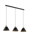 Argon ORTE lampa wisząca 3 pł. 3x15W (max) czarny struktura elementy mosiądzowane 6174