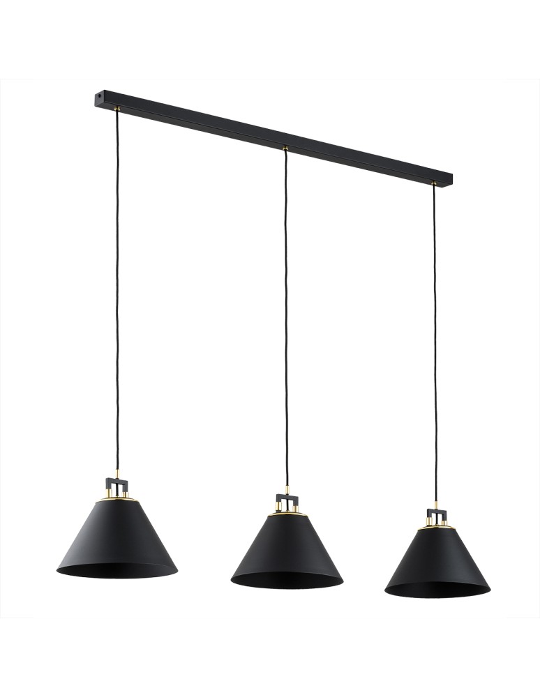 Argon ORTE lampa wisząca 3 pł. 3x15W (max) czarny struktura elementy mosiądzowane 6174 Argon ORTE lampa wisząca 3 pł. 3x15W (max) czarny struktura elementy mosiądzowane 6174