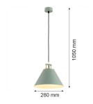 Lampy wiszące industrialne - Argon ORTE lampa wisząca 1 pł. 1x15W (max) szałwia struktura elementy mosiądzowane 4916 - product 6