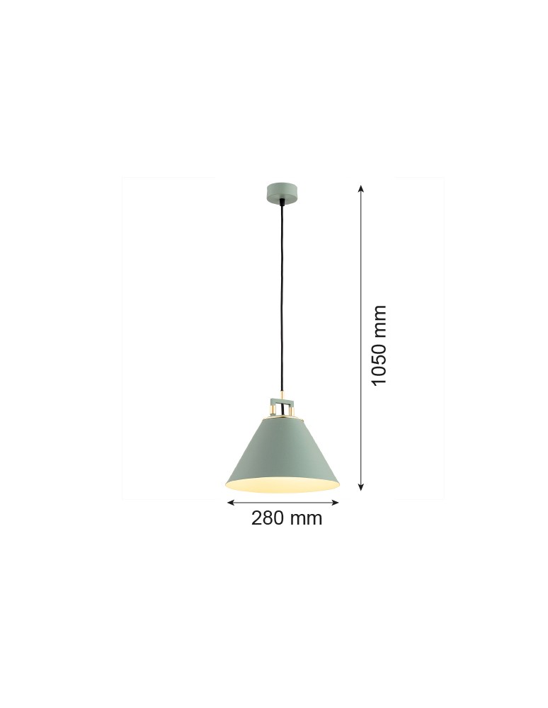 Argon ORTE lampa wisząca 1 pł. 1x15W (max) szałwia struktura elementy mosiądzowane 4916