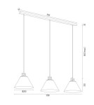 Lampy wiszące - Argon ORTE lampa wisząca 3 pł. 3x15W (max) szałwia struktura elementy mosiądzowane 6177 - product 6