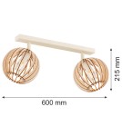 Lampy sufitowe drewniane - Argon PARULA plafon 2 pł. 2x7W (max) jasny brąz beż 7163 - product 3