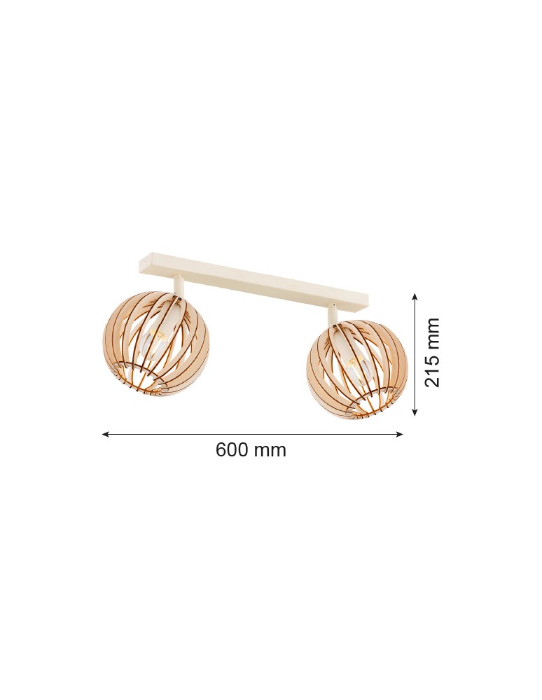 Argon PARULA plafon 2 pł. 2x7W (max) jasny brąz beż 7163
