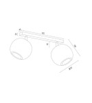 Lampy sufitowe drewniane - Argon PARULA plafon 2 pł. 2x7W (max) jasny brąz beż 7163 - product 4