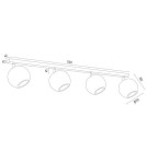 Lampy sufitowe drewniane - Argon PARULA plafon 4 pł. 4x7W (max) jasny brąz beż 1820 - product 4