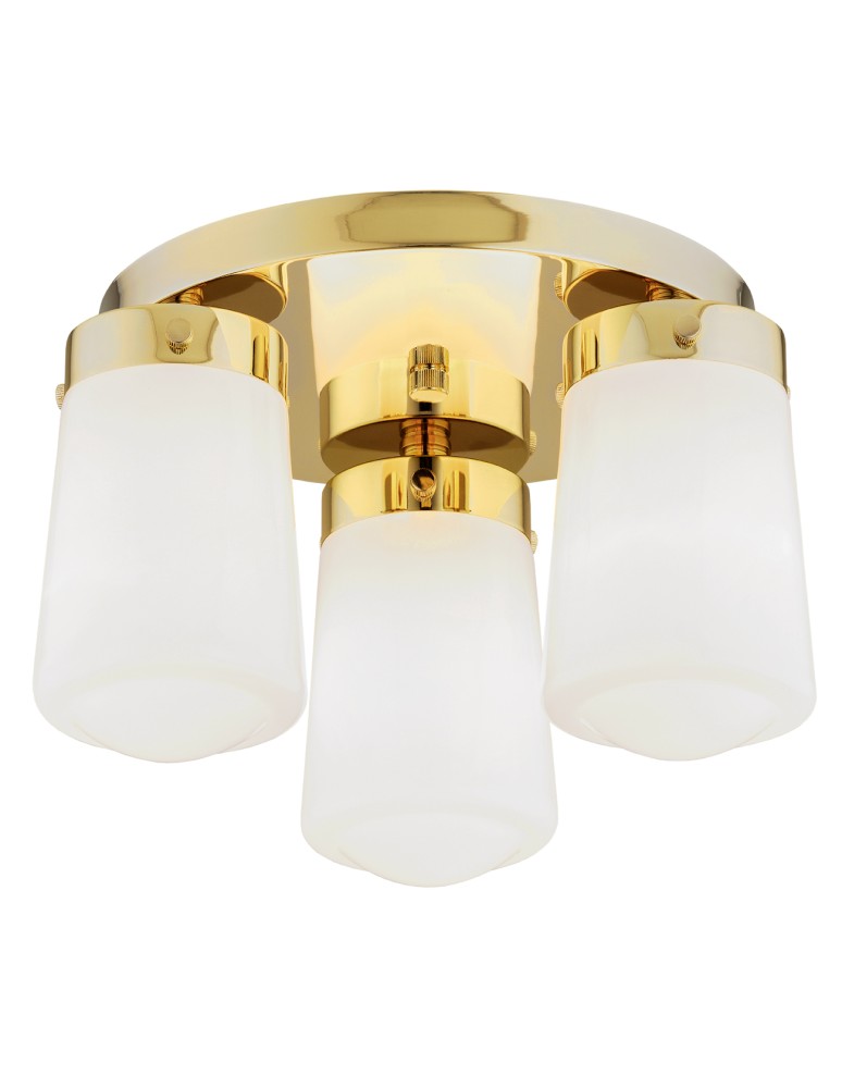 Argon PASADENA plafon 3 pł. 3x15W (max) biały połysk IP44 mosiądz 6165 Argon PASADENA plafon 3 pł. 3x15W (max) biały połysk IP44 mosiądz 6165