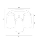 Argon PASADENA plafon 3 pł. 3x15W (max) biały połysk IP44 mosiądz 6165 Argon PASADENA plafon 3 pł. 3x15W (max) biały połysk IP44 mosiądz 6165