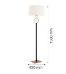 Lampy podłogowe z abażurem - Argon PERSEO l. podłogowa 1 pł. 1x15W (max) śmietankowy czarny 8309 - product 4