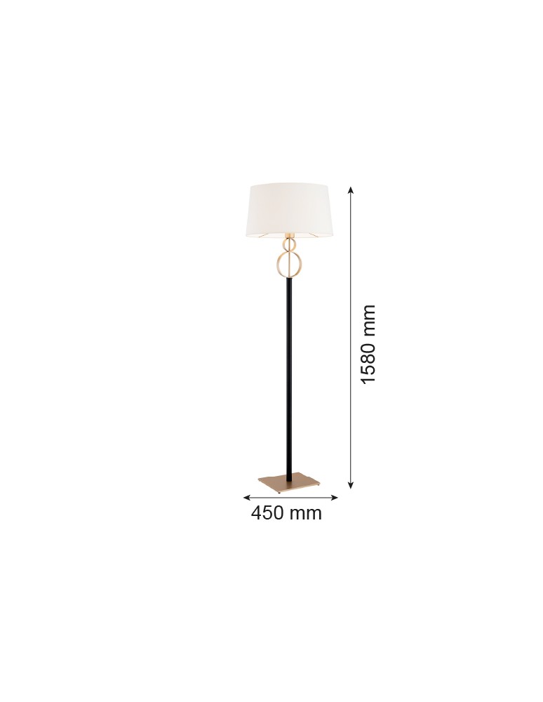 Argon PERSEO l. podłogowa 1 pł. 1x15W (max) śmietankowy czarny 8309