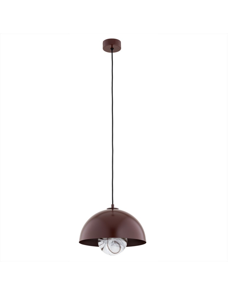Argon PIAVA 8444 lampa wisząca 1 pł., klosz biało-brązowy (marmurek), elementy brązowe czekoladowe szkło, stal lakierowana Argon PIAVA 8444 lampa wisząca 1 pł., klosz biało-brązowy (marmurek), elementy brązowe czekoladowe szkło, stal lakierowana