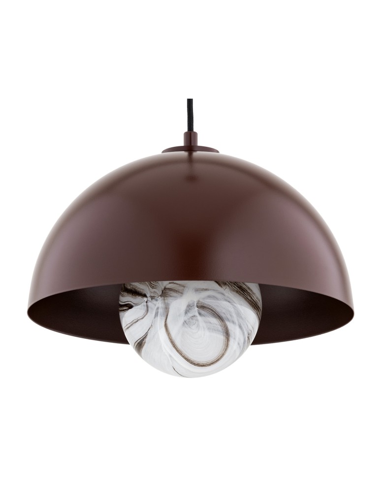 Argon PIAVA 8444 lampa wisząca 1 pł., klosz biało-brązowy (marmurek), elementy brązowe czekoladowe szkło, stal lakierowana Argon PIAVA 8444 lampa wisząca 1 pł., klosz biało-brązowy (marmurek), elementy brązowe czekoladowe szkło, stal lakierowana