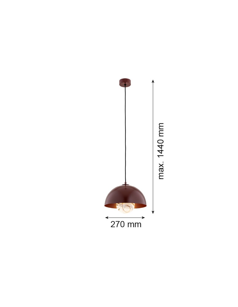Argon PIAVA 8444 lampa wisząca 1 pł., klosz biało-brązowy (marmurek), elementy brązowe czekoladowe szkło, stal lakierowana Argon PIAVA 8444 lampa wisząca 1 pł., klosz biało-brązowy (marmurek), elementy brązowe czekoladowe szkło, stal lakierowana