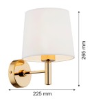 Kinkiety klasyczne - Argon PONTE PLUS kinkiet 1 pł. 1x15W (max) śmietankowy ciemny mosiądz 4728 - product 13