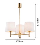 Żyrandole 3 punktowe - Argon PONTE PLUS żyrandol 3 pł. 3x15W (max) śmietankowy ciemny mosiądz 6110 - product 8