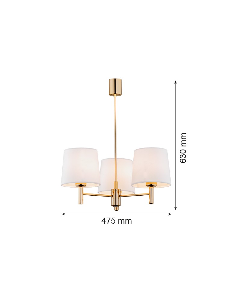 Argon PONTE PLUS żyrandol 3 pł. 3x15W (max) śmietankowy ciemny mosiądz 6110