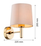 Kinkiety klasyczne - Argon PONTE PLUS kinkiet 1 pł. 1x15W (max) beżowy ciemny mosiądz 4727 - product 6