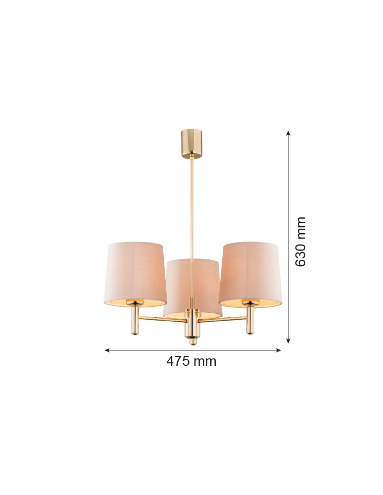 Argon PONTE PLUS żyrandol 3 pł. 3x15W (max) beżowy ciemny mosiądz 6109