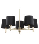 Żyrandole klasyczne - Argon PONTE PLUS żyrandol 5 pł. 5x15W (max) czarny ciemny mosiądz 2107 - product 4