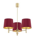 Żyrandole 3 punktowe - Argon PONTE PLUS żyrandol 3 pł. 3x15W (max) czerwony ciemny mosiądz 6266 - product 1