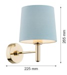 Argon PONTE kinkiet 1 pł. 1x15W (max) błękit ciemny mosiądz 4347 Argon PONTE kinkiet 1 pł. 1x15W (max) błękit ciemny mosiądz 4347