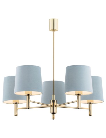 Argon PONTE lampa wisząca 5 pł. 5x15W (max) błękit ciemny mosiądz 2085