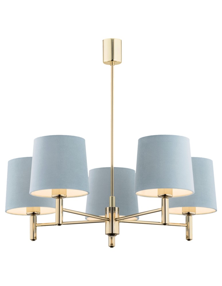 Argon PONTE lampa wisząca 5 pł. 5x15W (max) błękit ciemny mosiądz 2085 Argon PONTE lampa wisząca 5 pł. 5x15W (max) błękit ciemny mosiądz 2085