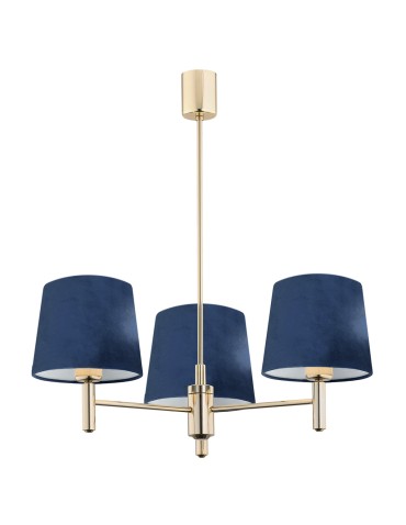 Argon PONTE lampa wisząca 3 pł. 3x15W (max) granat ciemny mosiądz 1485