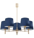 Argon PONTE lampa wisząca 5 pł. 5x15W (max) granat ciemny mosiądz 2086 Argon PONTE lampa wisząca 5 pł. 5x15W (max) granat ciemny mosiądz 2086