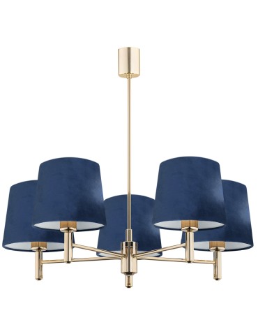 Argon PONTE lampa wisząca 5 pł. 5x15W (max) granat ciemny mosiądz 2086