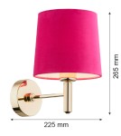 Kinkiety klasyczne - Argon PONTE kinkiet 1 pł. 1x15W (max) różowy ciemny mosiądz 4349 - product 4