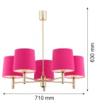 Argon PONTE lampa wisząca 5 pł. 5x15W (max) różowy ciemny mosiądz 2089 Argon PONTE lampa wisząca 5 pł. 5x15W (max) różowy ciemny mosiądz 2089